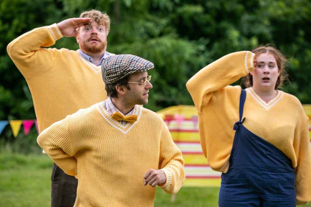 The Watch, wearing bright yellow jumpers, in Time & Again's production of Much Ado About Nothing.